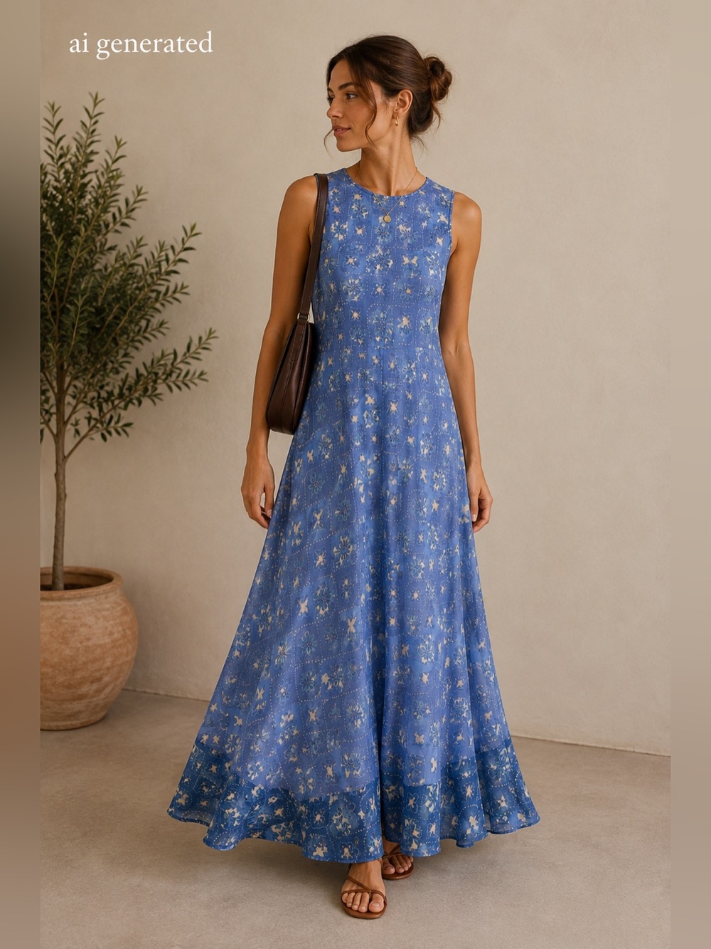 My Michelle Double-Lined, Floral Sleeveless Dress